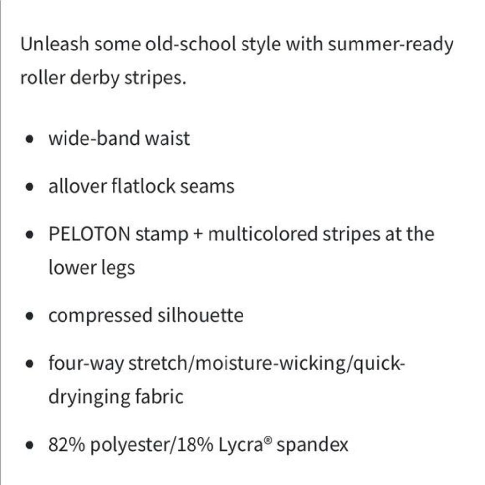 Peloton X Kali Retro Crop Leggings Medium Black w Stripes USA - Picture 8 of 16